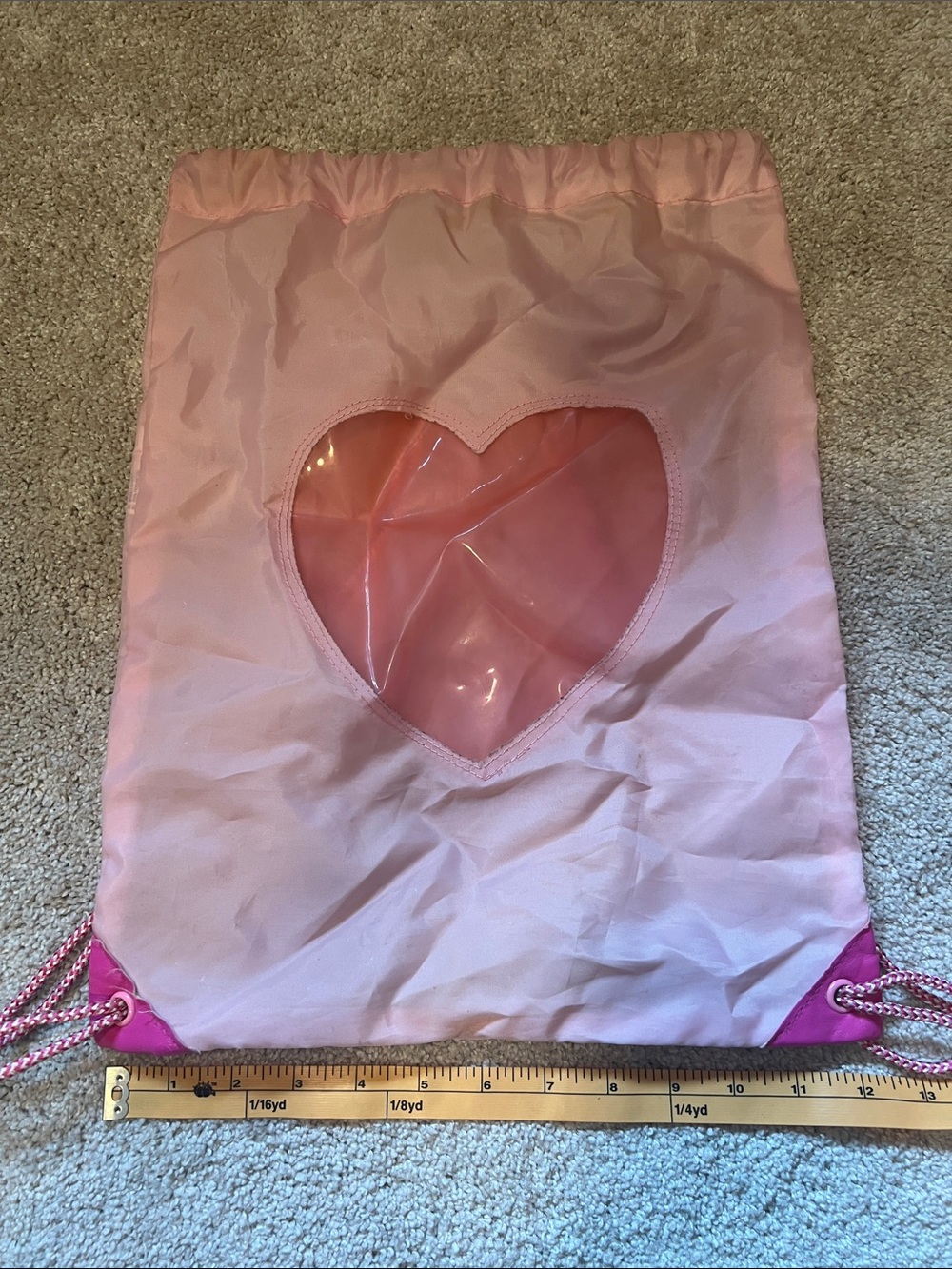 Pink Heart Drawstring Bag - Picture 3 of 7